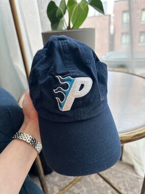 PALACE Flaming P Logo Hat in Navy